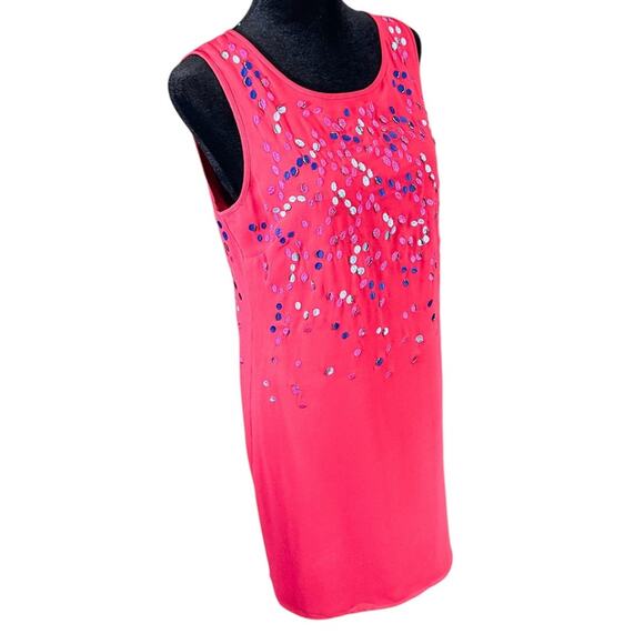 2/$25 Badgley Mischka Pink Embellished Shift Dress Girly Embroidered Size 6 - Picture 3 of 11